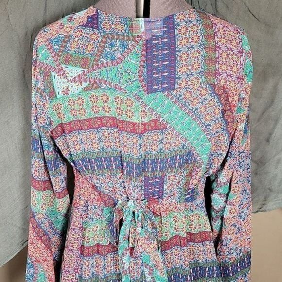 Linea Domani Long Sleeve V-neck Tunic Sz L - Picture 7 of 13